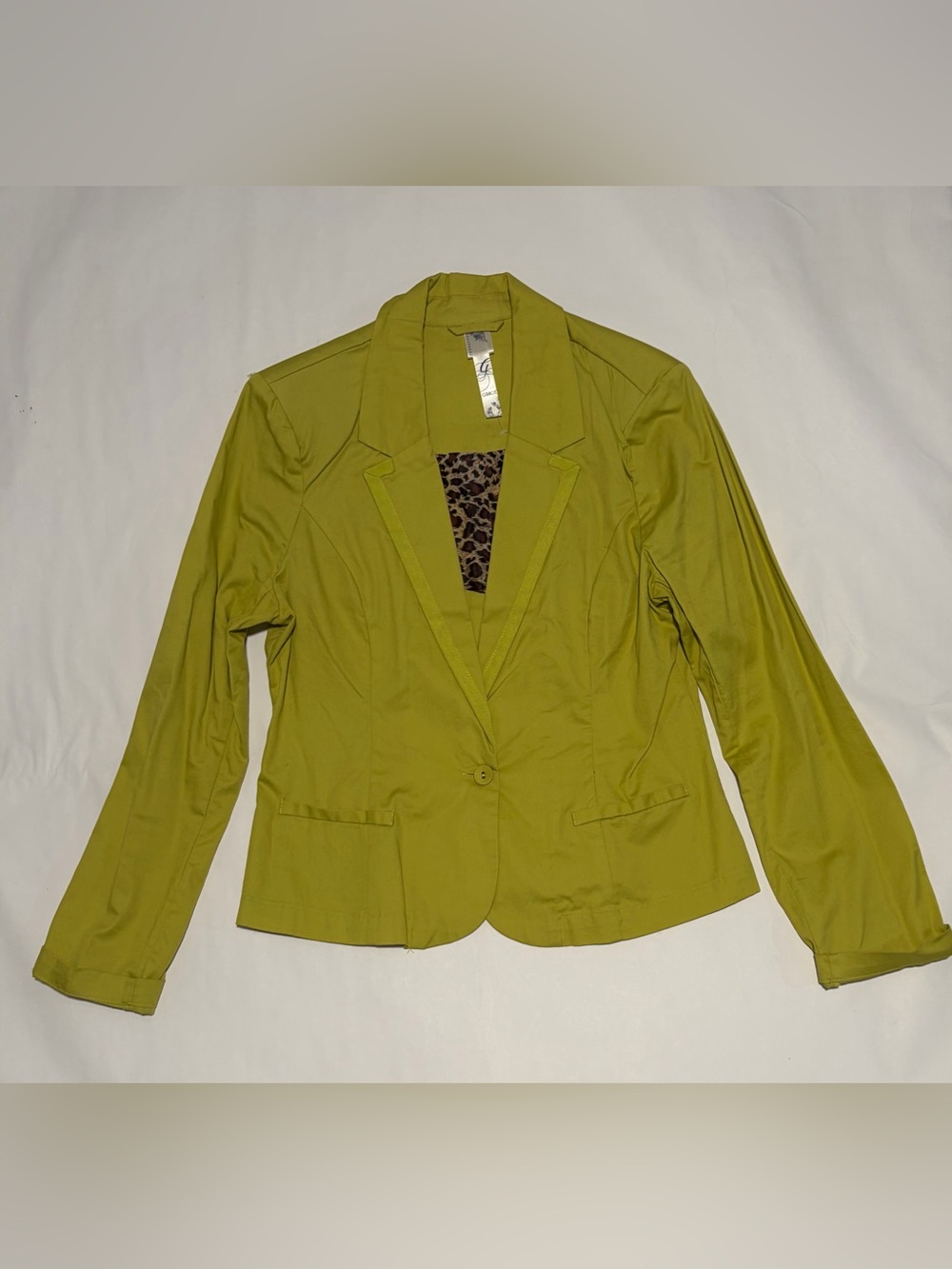Women's Chartreuse Single-Button Blazer Jacket